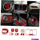 内装パーツ カマロ2010-15ダッシュボード内装レッドカーボンファイバーステッカートリムセットのための21pcs 21pcs For Camaro 2010-...