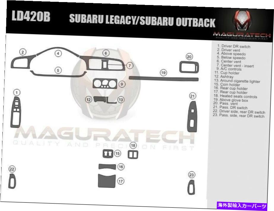 内装パーツ Subaru Legacy 00 01 02メーチンデイバーポッキアルバムアルプレッドテオスシエトリムカット - オリジナルのタイトルを表示する SUBARU LEGACY 00 01 02 カーボンファイバーウッドアルミニウム用ダッシュトリムキット- show original title
