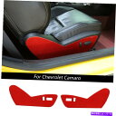 内装パーツ Chevrolet Camaro 10+のための赤い炭素繊維の座席ボタンハンドルカバーのトリムのインテリア Red Carbon Fiber Sea...