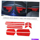内装パーツ Dodge Charger 2015+のための赤い炭素繊維の扉の内装のパネルの装飾カバーのステッカー Red Carbon Fiber Door I...
