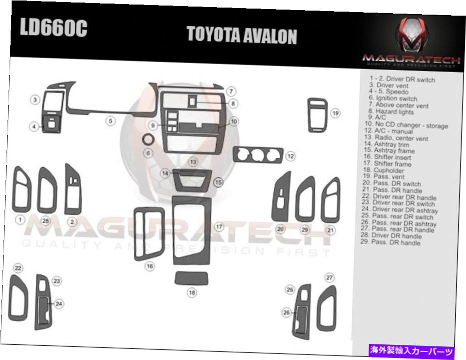 内装パーツ Dash Trim Kitトレタアカロン95 96 97 97 98 99 99モーネンデイバースイッチアルバト - オリジナルのタイトルを表示 Dash Trim Kit トヨタ アバロン 95 96 97 98 99 カーボンファイバー ウッド アルミニウム用- show original title