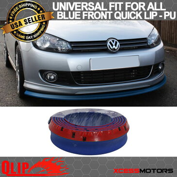 USパーツ フィットVWフロントバンパーリップPUスプリッタークイックリップチンEZインストール - 100インチブルー Fit VW Front Bumper Lip PU Splitter Quick Lip Chin EZ Install - 100 Inch Blue