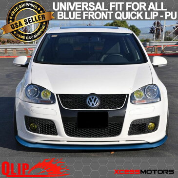 USパーツ フィットVWフロントバンパーリップPUスプリッタークイックリップチンEZインストール - 100インチブルー Fit VW Front Bumper Lip PU Splitter Quick Lip Chin EZ Install - 100 Inch Blue