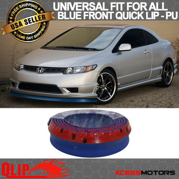 USパーツ ホンダフロントバンパーリップPUスプリッタークイックリップチンEZインストール - 100インチブルー Honda Front Bumper Lip PU Splitter Quick Lip Chin EZ Install - 100 Inch Blue