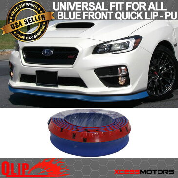 USパーツ フィットスバルフロントバンパーリップPUスプリッタークイックリップEZインストール - 100インチブルー Fit Subaru Front Bumper Lip PU Splitter Quick Lip EZ Install - 100 Inch Blue