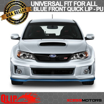 USパーツ フィットスバルフロントバンパーリップPUスプリッタークイックリップEZインストール - 100インチブルー Fit Subaru Front Bumper Lip PU Splitter Quick Lip EZ Install - 100 Inch Blue