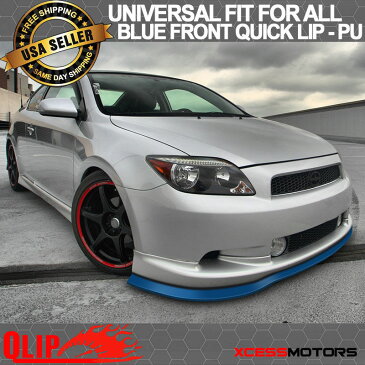 USパーツ フィットシオンフロントバンパーリップPUスプリッタークイックリップチンEZインストール - 100インチブルー Fit Scion Front Bumper Lip PU Splitter Quick Lip Chin EZ Install - 100 Inch Blue