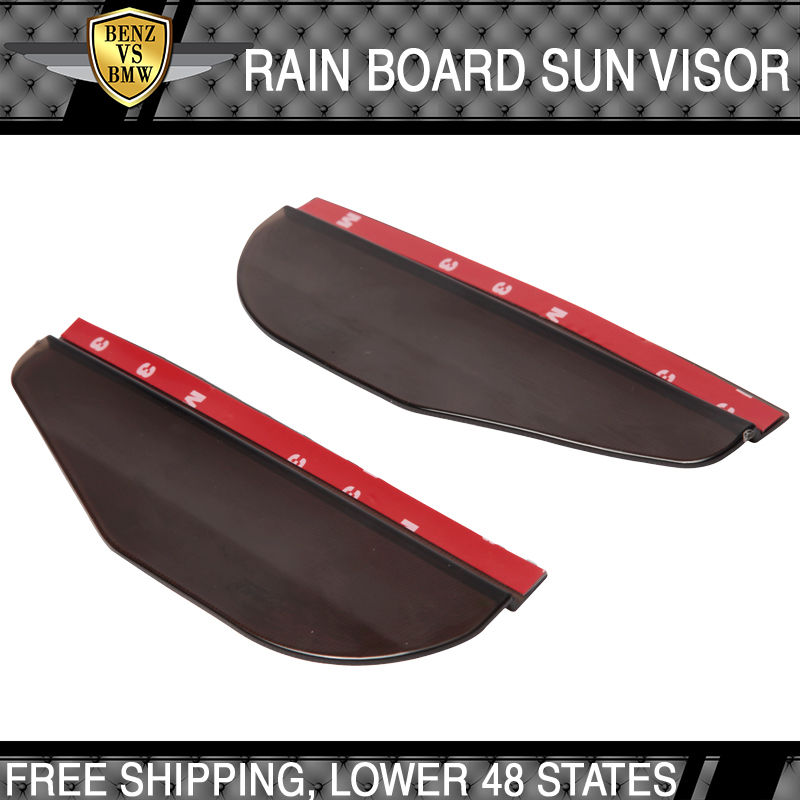 USパーツ 2xスモークカーオートリアビューサイドミラーレインボードサンバイザーガードPVCユニバーサル 2x Smoke Car Auto Rear View Side Mirror Rain Board Sun Visor Gurad PVC Universal