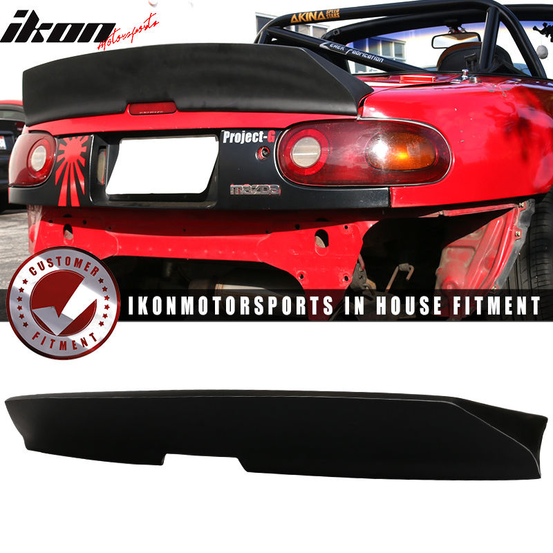 USスポイラー 90-97 Mazda Miata IKONスタイルハイキックダックビルトランクスポイラーリッドプライマーブラック 90-97 Mazda Miata IKON Style High Kick Duckbill Trunk Spoiler Lid Primer Black