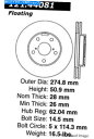 front brake rotor LEXUS SC300フロントディスクブレーキローターC-TEK 121.44081 For Lexus SC300 Fro...