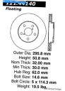 front brake rotor LEXUS IS250 GS300前面左ディスクブレーキローターC-TEK 121.44140 For Lexus IS25...