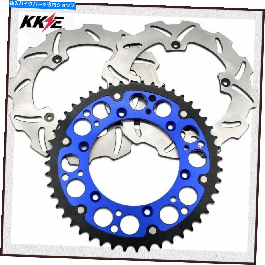 front brake rotor 鈴木RMZ250 RMZ450用KKEフロント＆リアブレーキディスクローター＆49Tブルースプロケット KKE Front & Rear Brake Disc Rotors & 49T Blue Sprocket For SUZUKI RMZ250 RMZ450