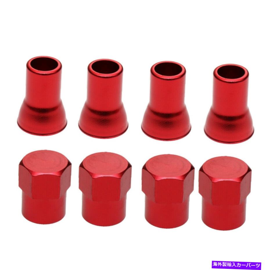 rear wheel tire cover 4セットレッドアルミニウムタイヤホイールステムエアバルブキャップとスリーブカバーカーアクセサリー 4 Set Red Aluminum Tire Wheel Stem Air Valve Caps Sleeve Cover Car Accessories【並行輸入品】