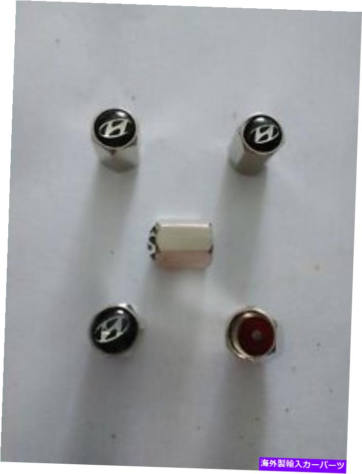 rear wheel tire cover ヒュンダイトラック車無料船用の5輪タイヤキャップエアバルブステムカバーのセット Set of 5 Wheel Tire Caps Air Valve Stem Cover For HYUNDAI Truck Car Free Ship【並行輸入品】