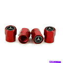 rear wheel tire cover 4xレッドカーホイールエアタイヤバルブステムキャップメルセデス用ダストカバーロゴ 4x Red Car Wheel ...