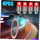 rear wheel tire cover 4PCSレッドカーホイールタイヤエアバルブステムLEDライトキャップカバーアクセサリー私たち船 4PCS RED C...