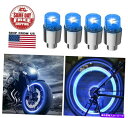 rear wheel tire cover 4パックブルーLEDカーオートホイールライト自転車タイヤバルブステムLEDライトキャップカバー 4 PACK Blu...