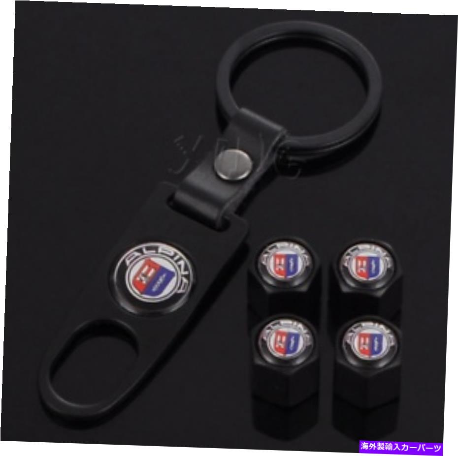 rear wheel tire cover 4x for alpinaブラックオートホイールタイヤバルブステムエアキャップダストプルーフカバーキーチェーン 4x for Alpina Black Auto Wheel Tire Valve Stem Air Caps Dustproof Cover Keychain