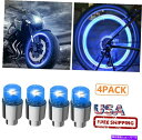 rear wheel tire cover 4PCSブルーLEDカーオートホイールライト自転車タイヤバルブステムLEDライトキャップカバー 4Pcs Blue ...