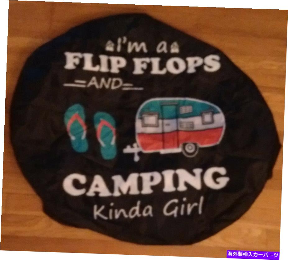 rear wheel tire cover 15ӥˡɥȥ󥰥եåץեåץץץ륹ڥۥ륫СRVԥ󥰥 Size 15 Vinyl Drawstring Flip Flop Camping Girl Spare Tire Wheel Cover RV Camper