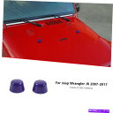 エンジンカバー パープルエンジンフードラバーヘッドキャップ装飾トリムカバー2007-17ジープラングラーJK Purple Engine Hood Rubber...