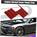 エンジンカバー クライスラー300 2015-2021レッドのカーエンジンシュラウドカバーパネルトリム交換 Car Engine Shroud Cover Pa...