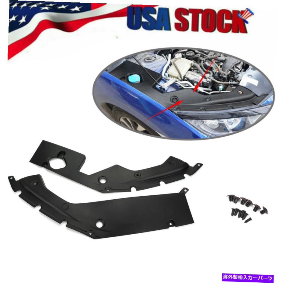エンジンカバー ホンダシビックのための2xブラックエンジンサイドパネルリーフプレートカバートリム2016+ T1 2x Black Engine Side Panel Leaf Plate Cover Trim For Honda Civic 10th 2016+ T1