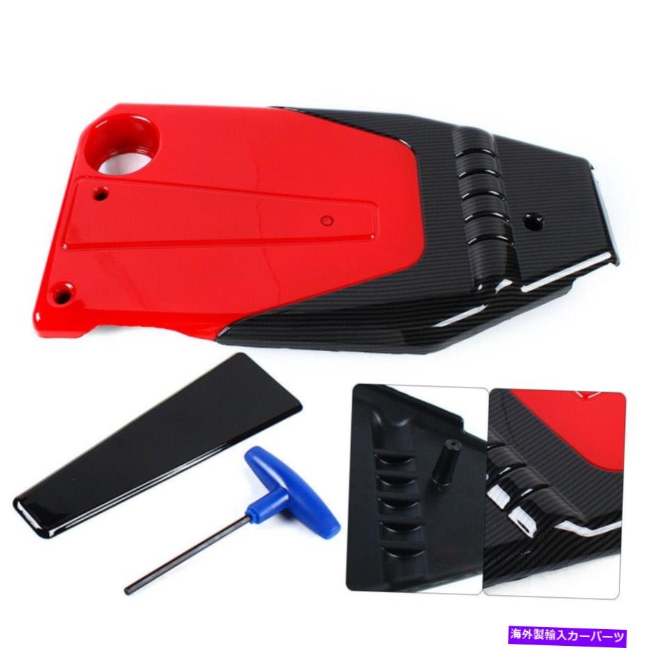 エンジンカバー エンジンカバーボンネットフードレッド＆ブラックファイバースタイルホンダアコード2018 1.5T Engine Cover Bonnet Hood Red & Black Fiber Style for Honda Accord 2018 1.5T