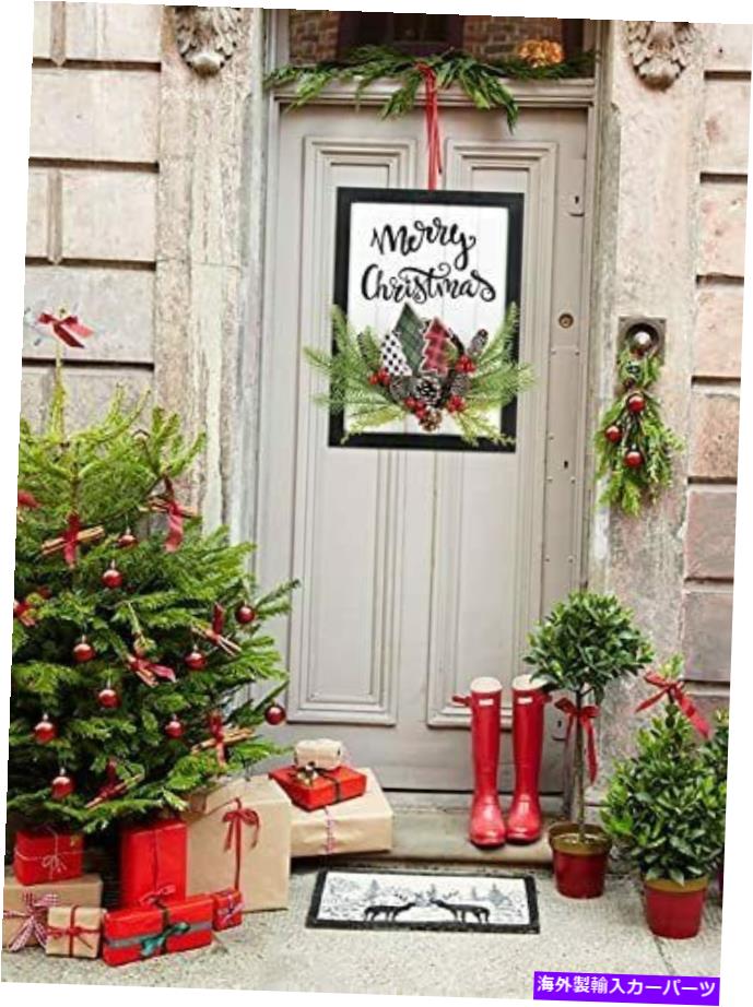 ガルウィング Dearhouse17inchクリスマス木製吊り下げ式クリスマスの壁の装飾玄関 DearHouse 17Inch Christmas Wooden Hanging Christmas Wall Decor Front Door