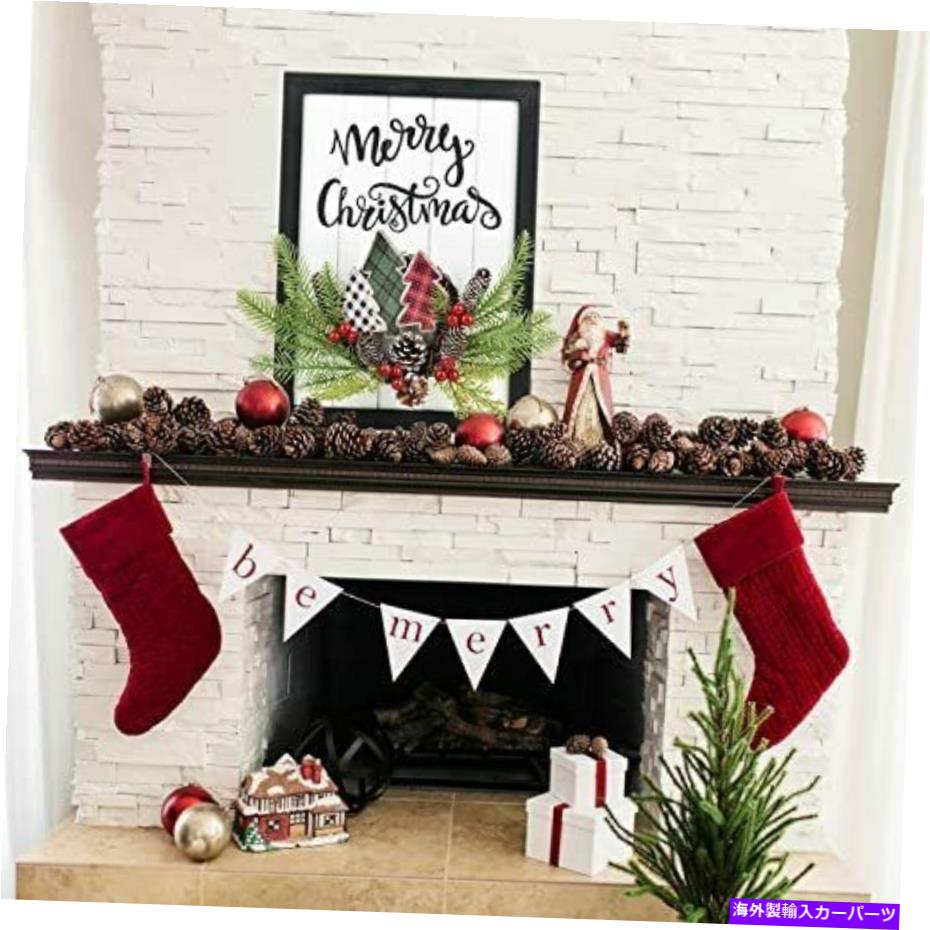 ガルウィング Dearhouse17inchクリスマス木製吊り下げ式クリスマスの壁の装飾玄関 DearHouse 17Inch Christmas Wooden Hanging Christmas Wall Decor Front Door