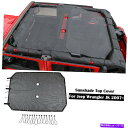 幌 ジープラングラーJK 2007-17 4ドアブラックのメッシュサンシェードビキニアンチウブトップカバー Mesh SunShade Bikini Anti-UV Top Cover For Jeep Wrangler JK 2007-17 4-Door Black