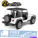幌 Bestopヘッダーサファリスタイルビキニトップ'03 -'06ジープラングラーTJブラックダイヤモンド Bestop Header Safari Style Bikini Top For '03-'06 Jeep Wrangler TJ Black Diamond