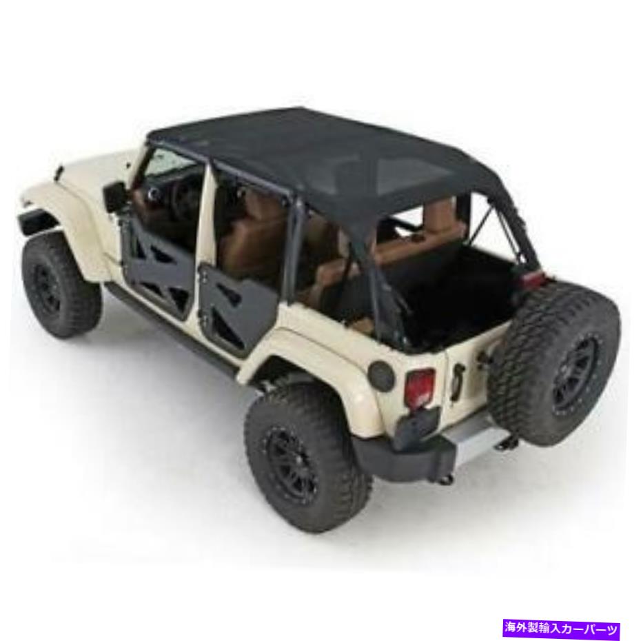  åĥեȥȥå07-09󥰥顼JK 4Υ֥åߥȥӥ Mesh Extended Soft Top 07-09 Wrangler JK 4 DR Black Smittlybilt