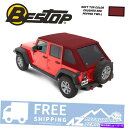 幌 Bestop Trektop NX Plus Soft Top -07-18 Jeep Wrangler JK 4ドアのための赤唐辛子 Bestop Trektop NX Plus Soft Top - Red Pepper For 07-18 Jeep Wrangler JK 4 Door