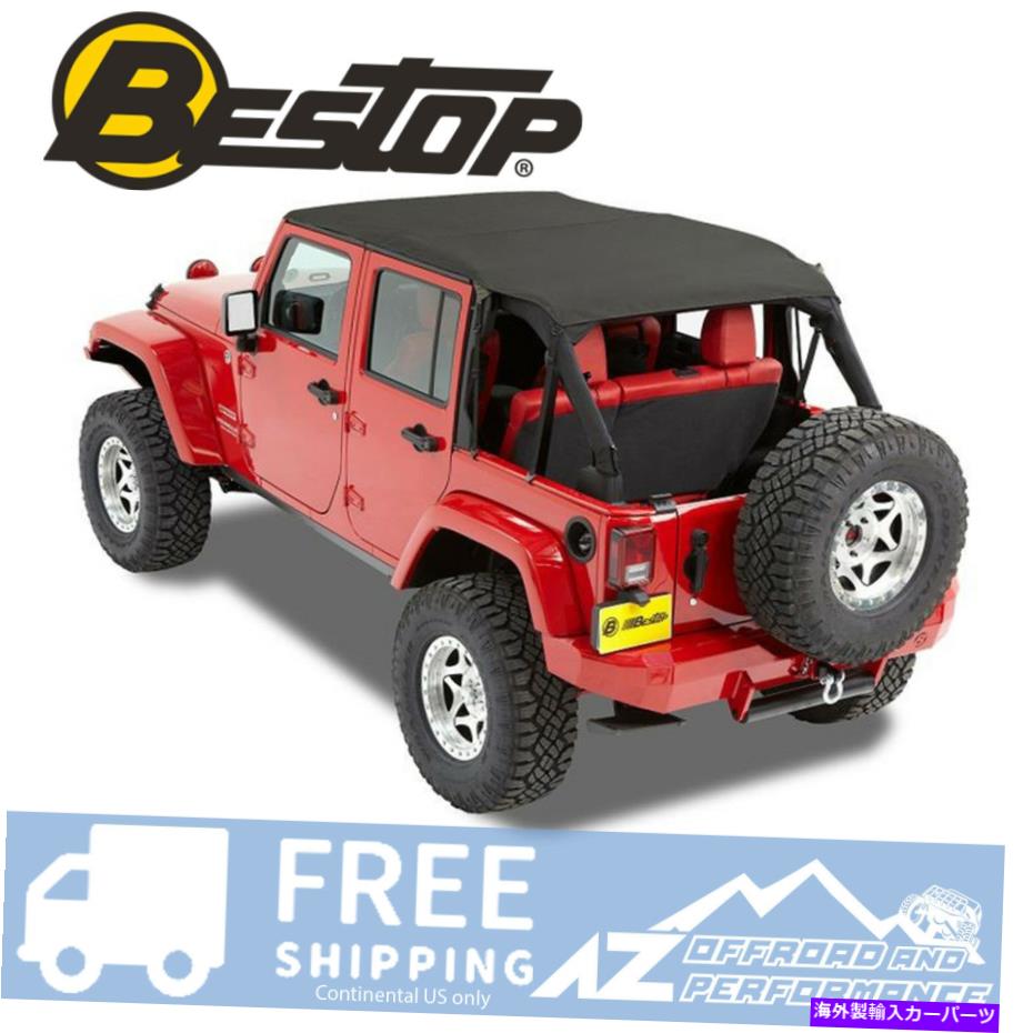 幌 Bestop Bikini Safariバージョン - 10-18のブラックダイヤモンドジープラングラーJKU 4ドア Bestop Bikini Safari Version - Black Diamond For 10-18 Jeep Wrangler JKU 4 Door