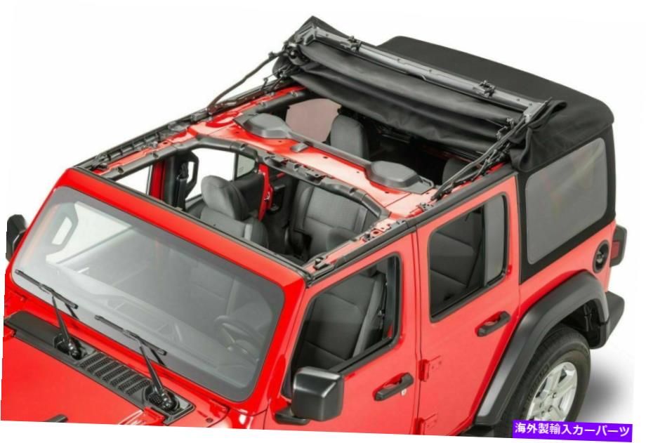 幌 18-21ジープラングラーJL 4ドアニューブラックビニールソフトトップコンプリートキットモーパルOEM 18-21 Jeep Wrangler JL 4 Door New Black Vinyl Soft Top Complete Kit Mopar OEM