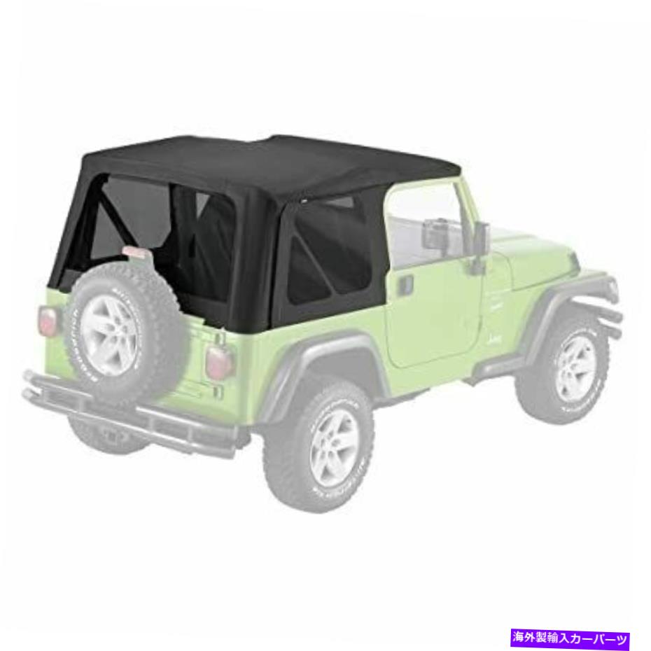 幌 舗装終了51148-35リプレイブラックダイヤモンドソフトトップとジープ用の色付きウィンドウ付き Pavement Ends 51148-35 Replay Black Diamond Soft Top with Tinted Window for Jeep