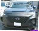 マスクブラ レブラフロントエンドマスクカバーブラフィット2019-2020ヒュンダイサンタフェw/lic.plateブラック Lebra Front End Mask Cover Bra Fits 2019-2020 Hyundai Santa Fe W/Lic.Plate Brak