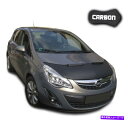 マスクブラ フードブラブオペルコルサDカーボンボンネットカーマスクカバーフロントエンド保護 Hood Bra Opel Corsa D CARBON Bonne...