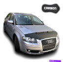 マスクブラ フードブラジャーアウディA38PAカーボンカーマスクボンネットカバーフロントエンドストーン保護 Hood Bra Audi A3 8PA CARBON Car Mask Bonnet Cover Front End Stone protection NEW(2)