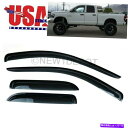 ウィンドウバイザー US 4PCSウィンドウレインバイザーベントガードDodge RAM 1500クアッドキャブ02-08のためのデフレクター US 4Pcs ...
