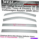 ウィンドウバイザー Wellvisors Window Viders Deflectors 08-20 Grand Caravan Town&Country R...