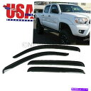 ウィンドウバイザー トヨタタコマダブルキャブ2005-12のためのUSウィンドウサイドベントレインバイザーウィンドガード US Window Side Vent Rain Visor Wind Guard For Toyota Tacoma Double Cab 2005-12(2)