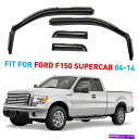 ウィンドウバイザー レインガードの換気バイザーシェード2004-2014フォードF-150拡張タクシー Rain Guards Vent Visors Shad...