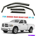 ウィンドウバイザー サンレインバイザー2009-2018 Dodge Ram Quad Cabの風雨ガード Sun Rain Visors Wind Rain ...