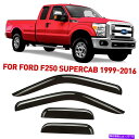 ウィンドウバイザー サンレインバイザー1999年から2016年のフォードF-250拡張タクシーの風雨の警備員 Sun Rain Visors Wind Rain...
