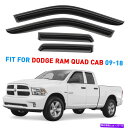 ウィンドウバイザー レインガードの換気バイザーシェード2009-2018 Dodge Ram Quad Cab Rain Guards Vent Visors ...