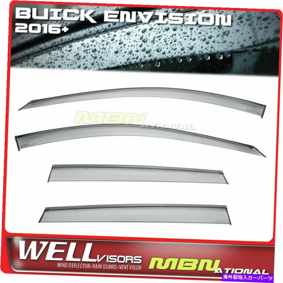 ウィンドウバイザー Wellvisors Rain Deflector Buick Envision 2016-2020 Window Visors Black Wellvisors Rain Deflector Buick Envision 2016-2020 Window Visors Black