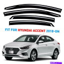 ウィンドウバイザー レインガードの換気バイザーは18-22のhuyndaiアクセントシャッタープルーフのためにシェード Rain Guards Vent Visors Shade For 18-22 Huyndai Accent SHATTERPROOF(2)