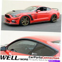 ウィンドウバイザー Ford Mustang 2015-2021のWellvisorsプレミアムシリーズ2015-2021ウィンドウバイザースモークチント WELLvisors Premium Series For Ford Mustang 2015-2021 Window Visors Smoke Tint(2)
